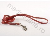 Lesa din piele naturala rosie, lungimea 135 cm, latime 1 cm , grosime 2 mm - 20 RON